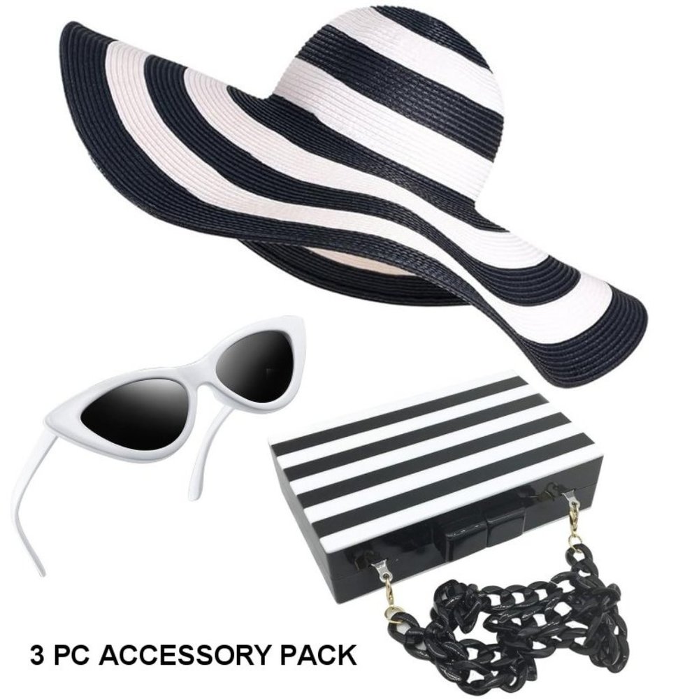 NWT Adorable Barbie Movie Black & White Striped Dress Swimsuit Halloween… - Picture 3 of 16